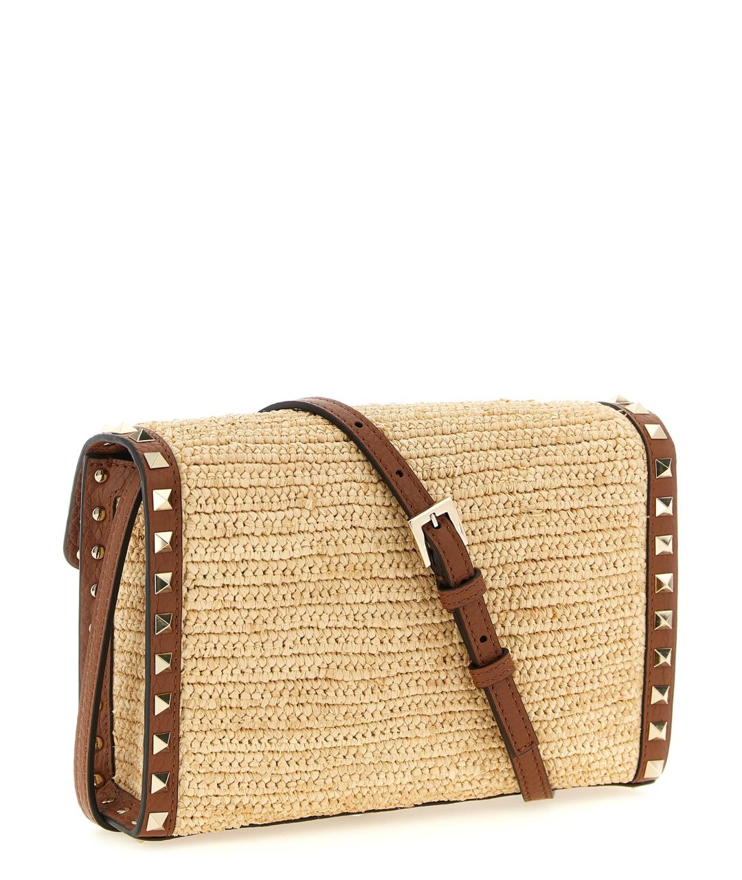 VALENTINO Бежевая пелетеная сумка через плечо, фото 2