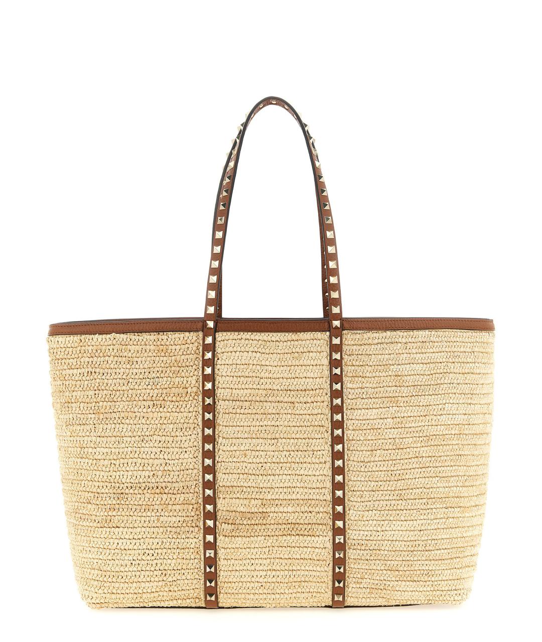 VALENTINO Бежевая пелетеная сумка тоут, фото 1