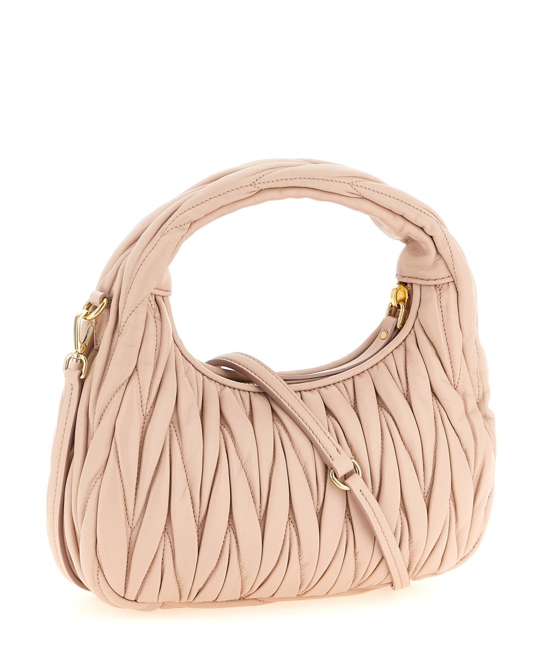 MIU MIU Розовая кожаная сумка с короткими ручками, фото 2