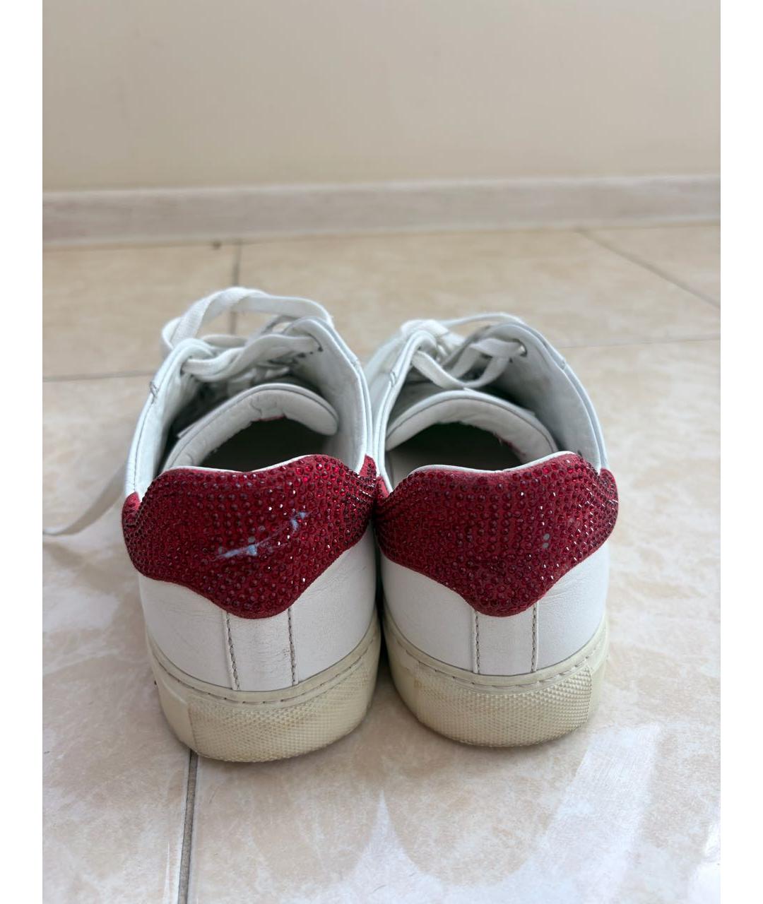 PHILIPP PLEIN Белые кожаные кеды, фото 4