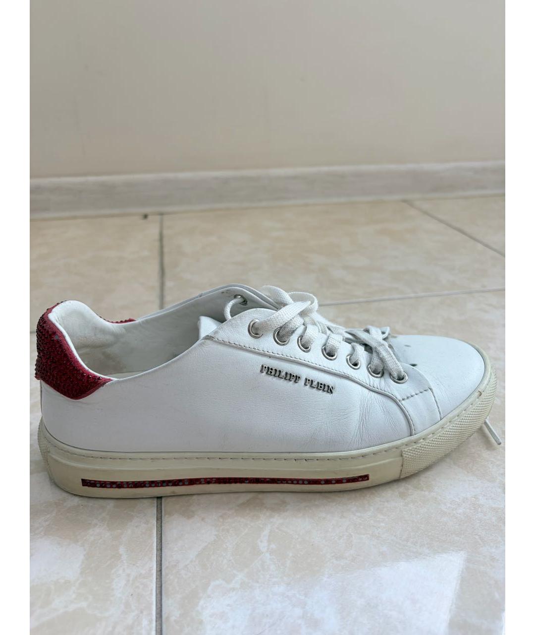 PHILIPP PLEIN Белые кожаные кеды, фото 5
