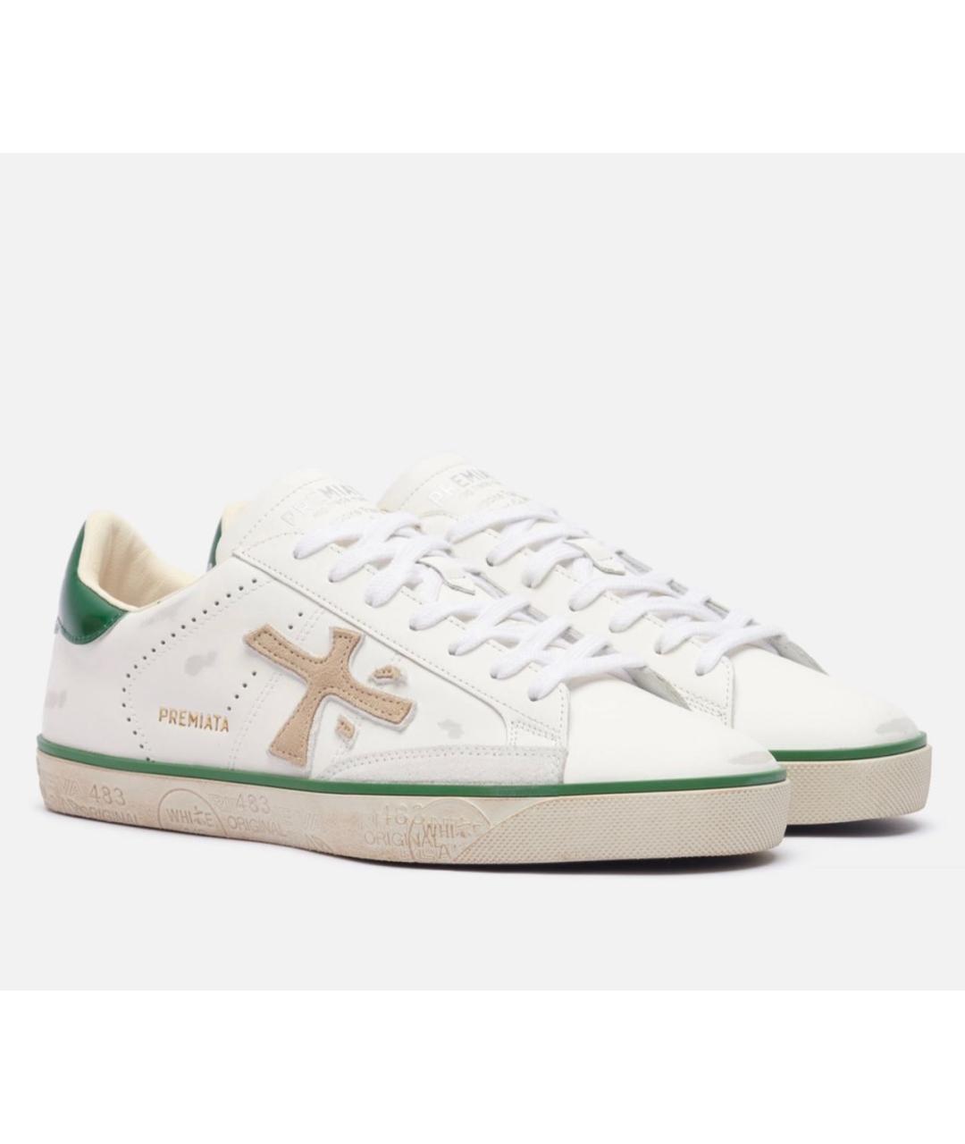 PREMIATA Белые кожаные низкие кроссовки / кеды, фото 3