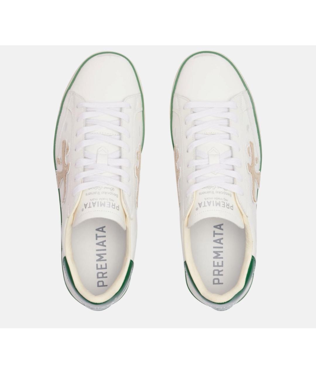 PREMIATA Белые кожаные низкие кроссовки / кеды, фото 2