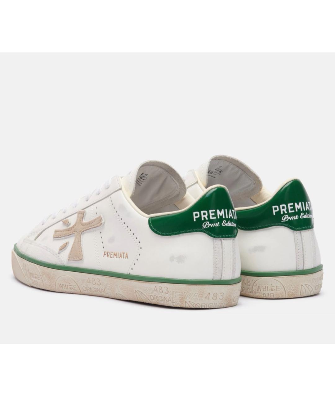 PREMIATA Белые кожаные низкие кроссовки / кеды, фото 6