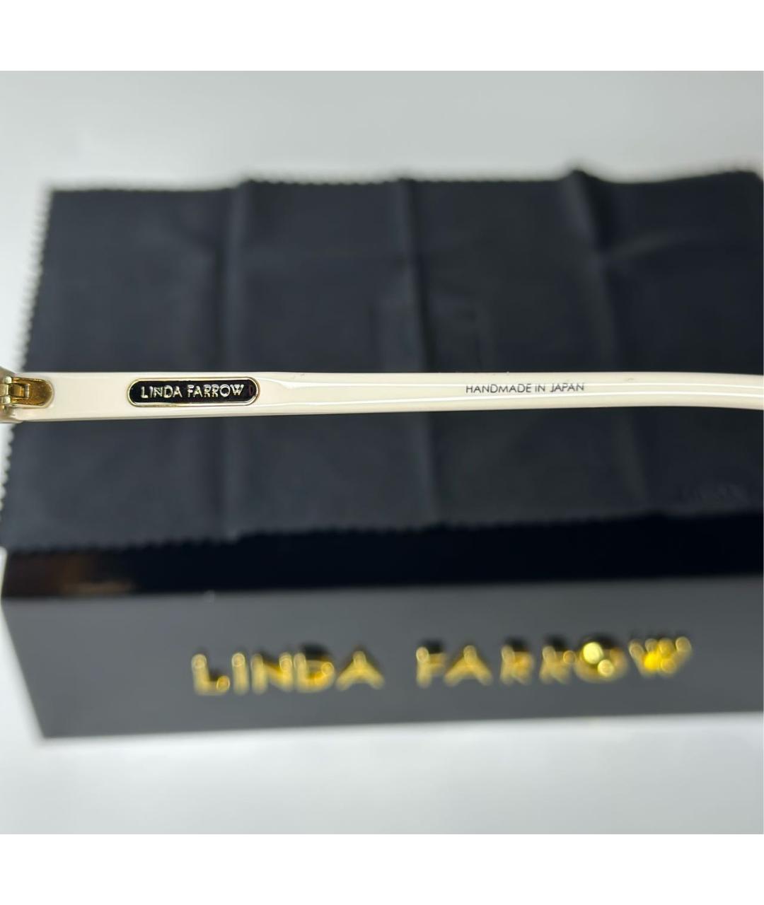 LINDA FARROW Бежевые пластиковые солнцезащитные очки, фото 6