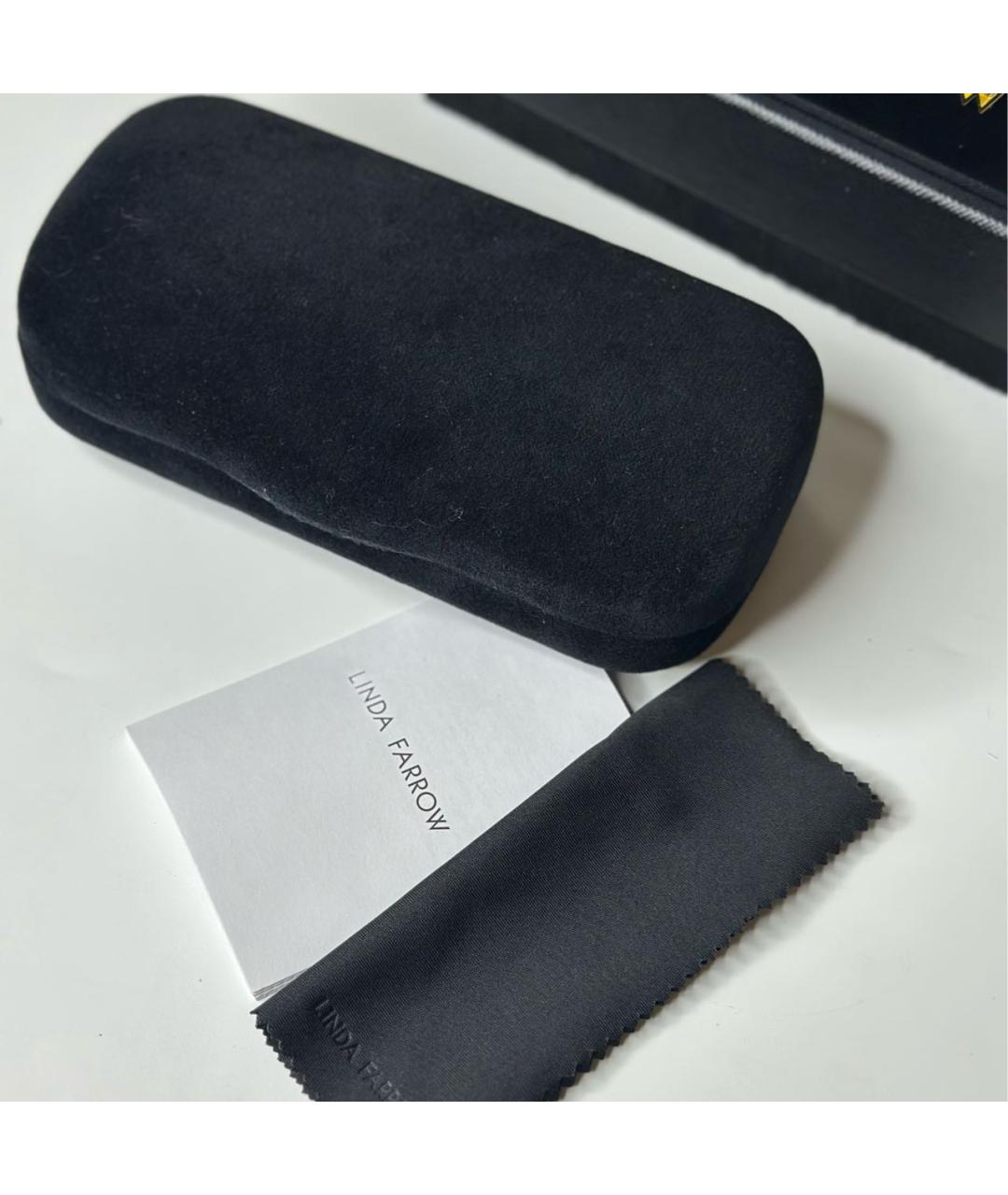 LINDA FARROW Бежевые пластиковые солнцезащитные очки, фото 7