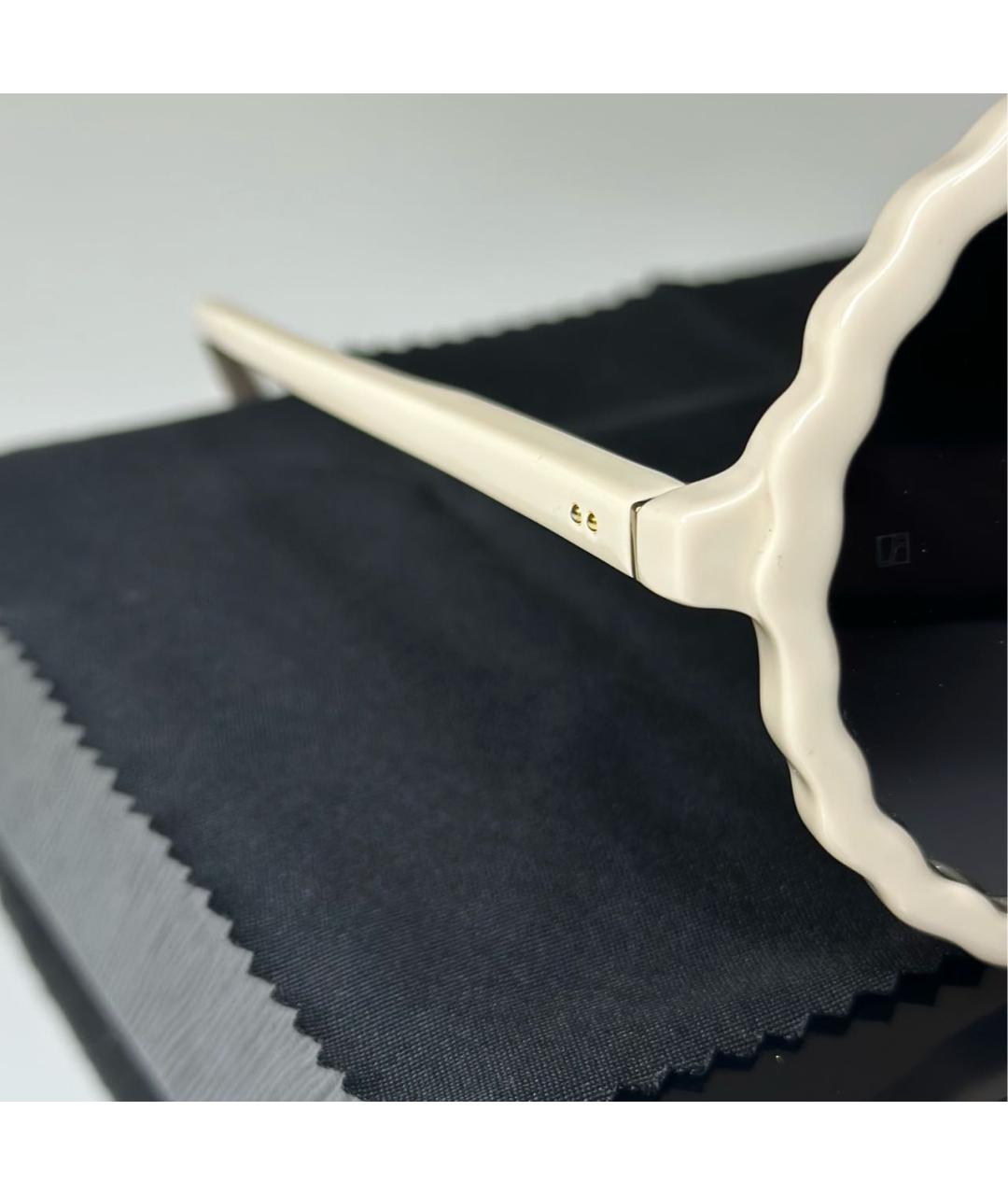 LINDA FARROW Бежевые пластиковые солнцезащитные очки, фото 4