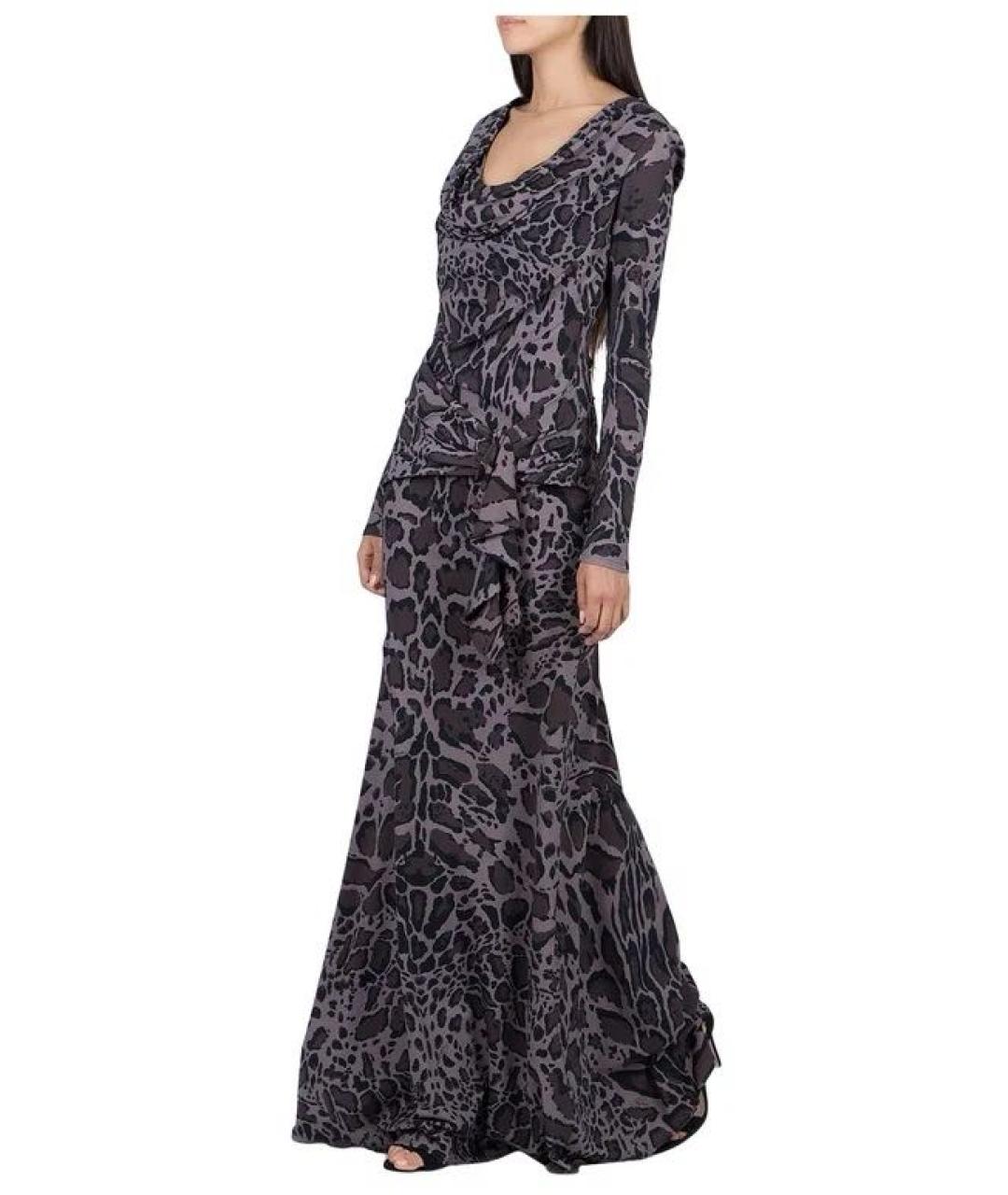 ROBERTO CAVALLI Мульти полиамидовое вечернее платье, фото 5