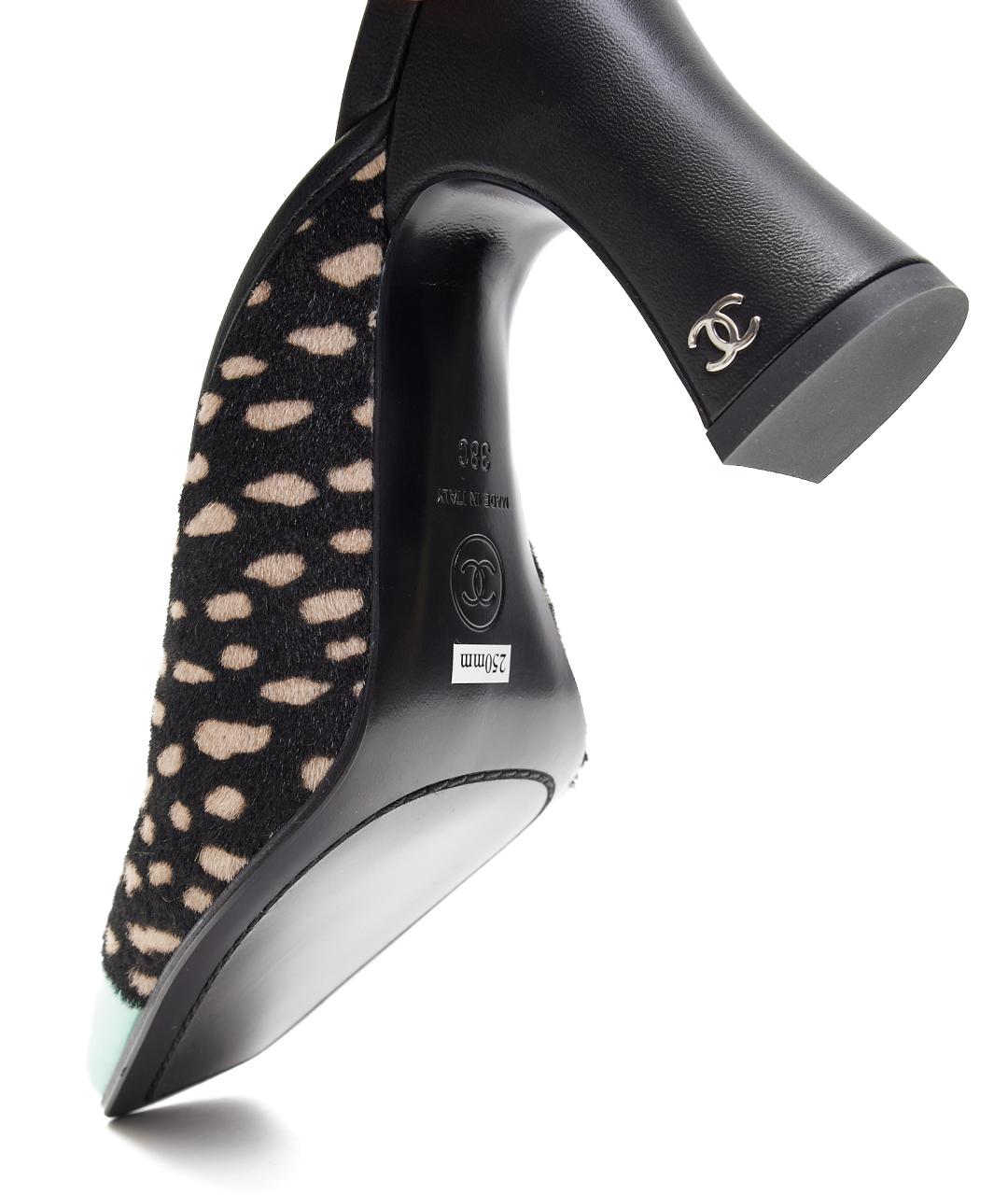 CHANEL Черные кожаные туфли, фото 7
