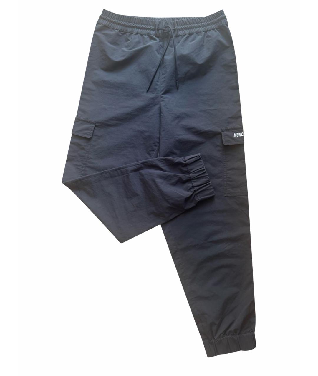 MONCLER GRENOBLE Черные полиэстеровые спортивные брюки и шорты, фото 1