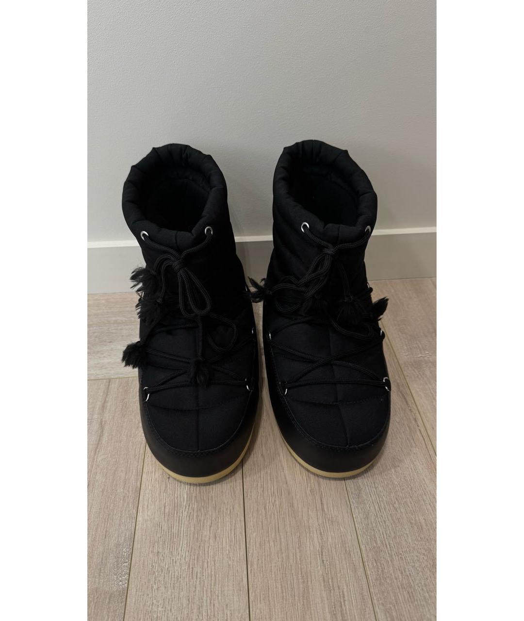 MOON BOOT Черные текстильные высокие ботинки, фото 2