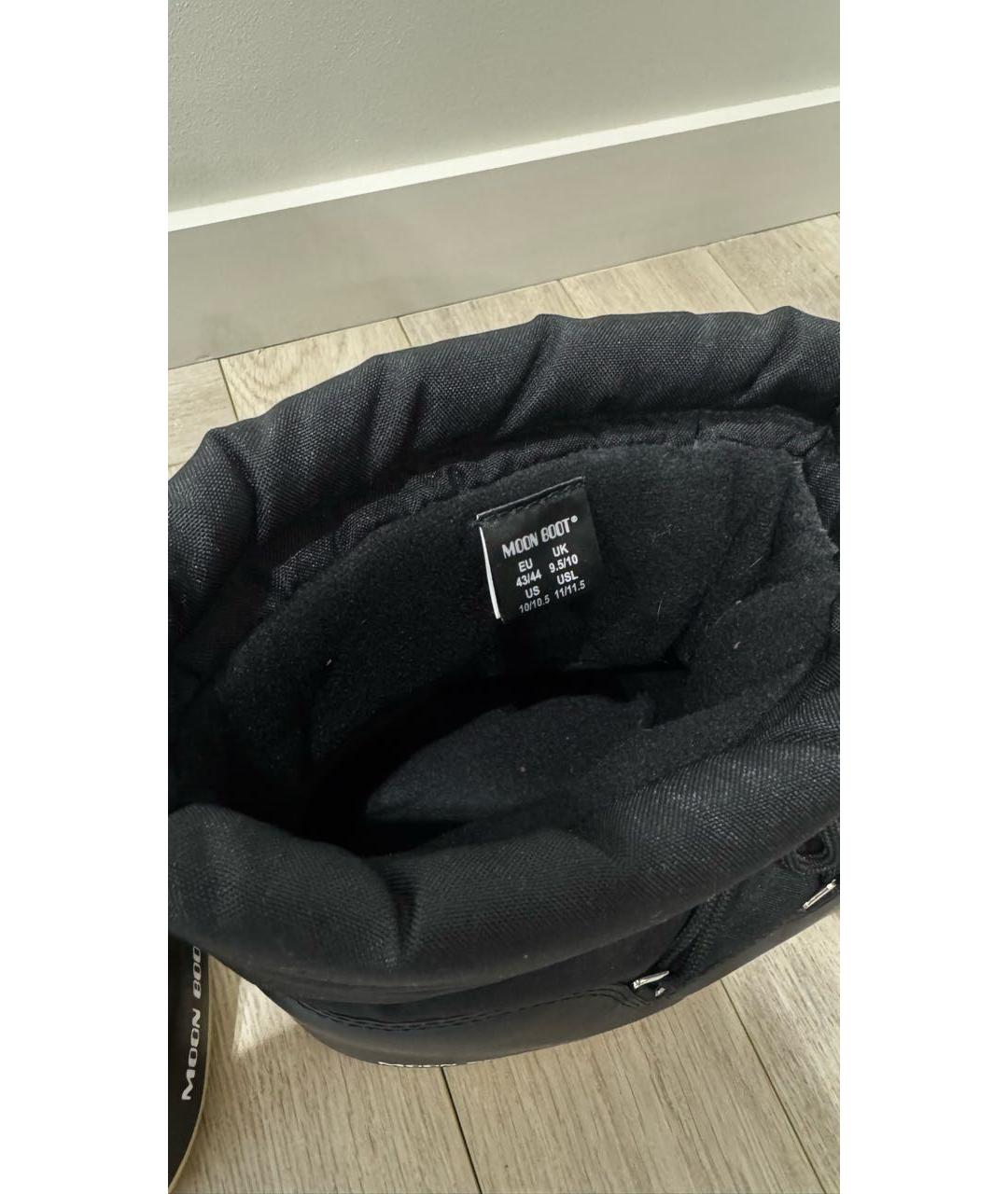 MOON BOOT Черные текстильные высокие ботинки, фото 7