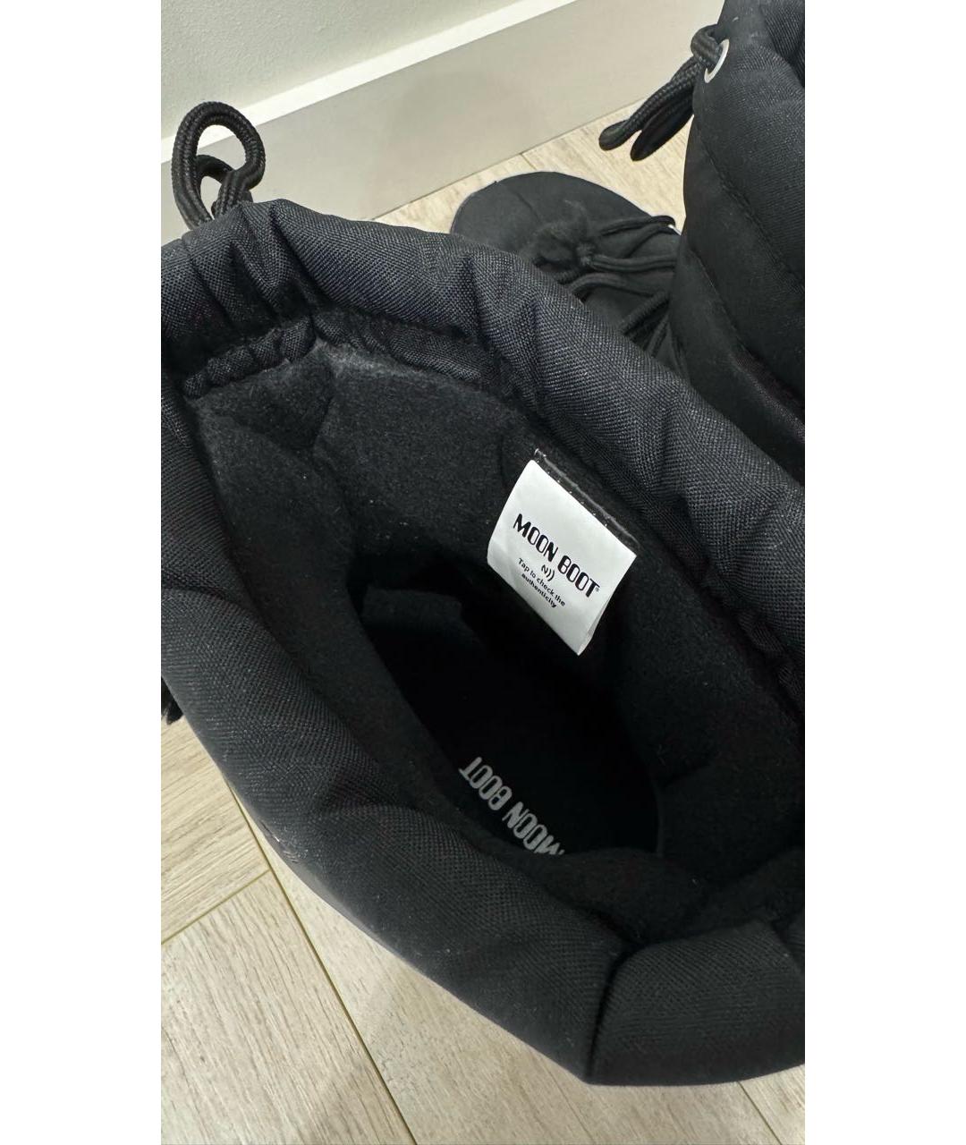 MOON BOOT Черные текстильные высокие ботинки, фото 8