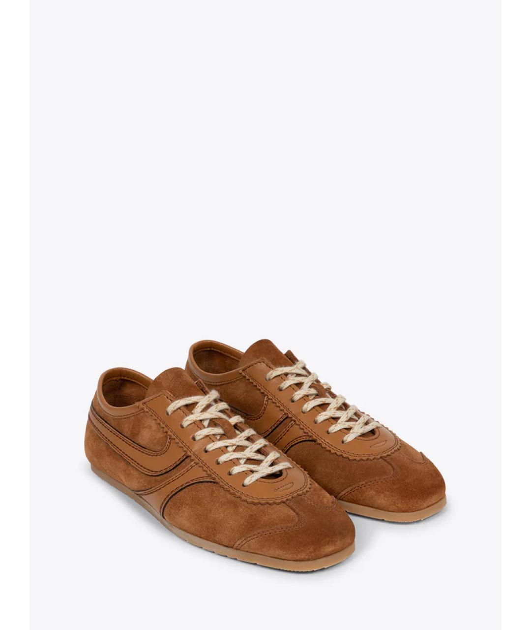 DRIES VAN NOTEN Коричневые замшевые кеды, фото 2