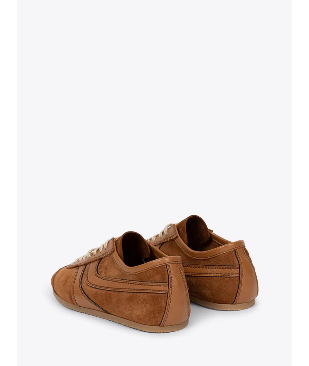 DRIES VAN NOTEN Коричневые замшевые кеды, фото 3