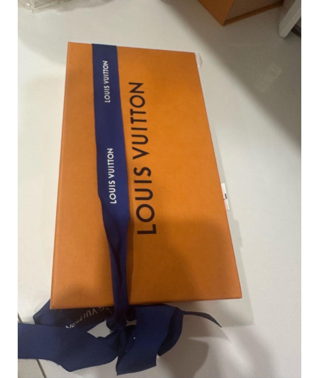 LOUIS VUITTON Коричневый шелковый платок, фото 6