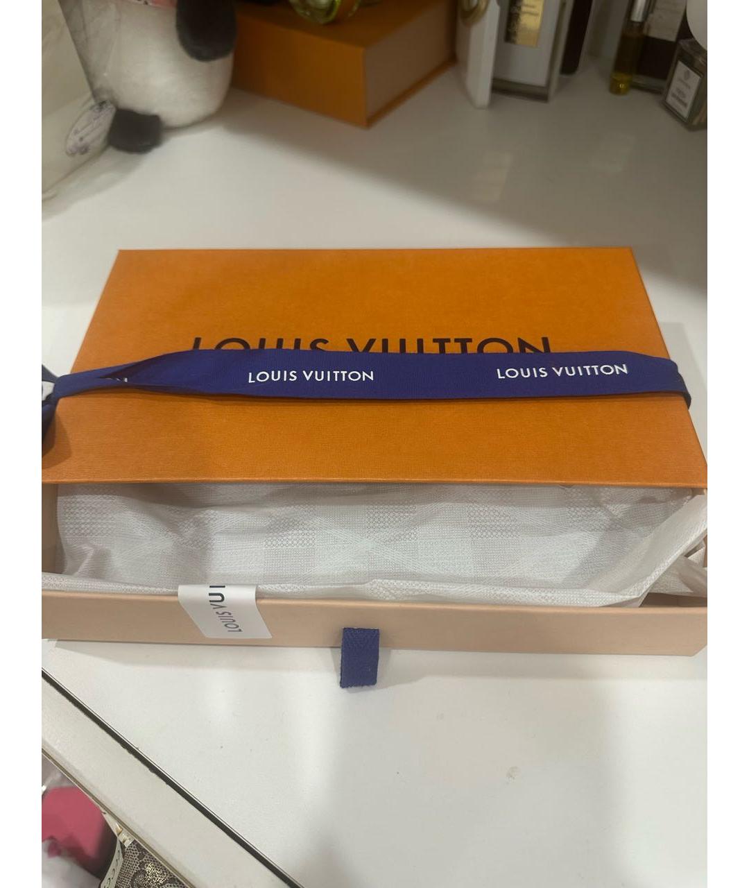 LOUIS VUITTON Коричневый шелковый платок, фото 5