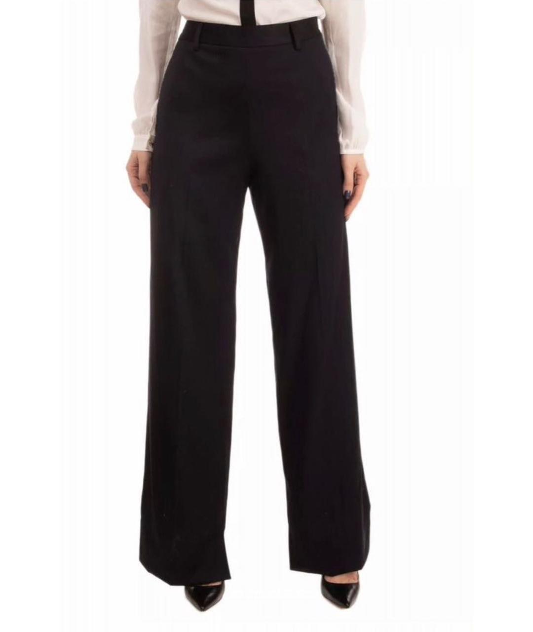 MAISON MARGIELA Черные шерстяные брюки широкие, фото 4