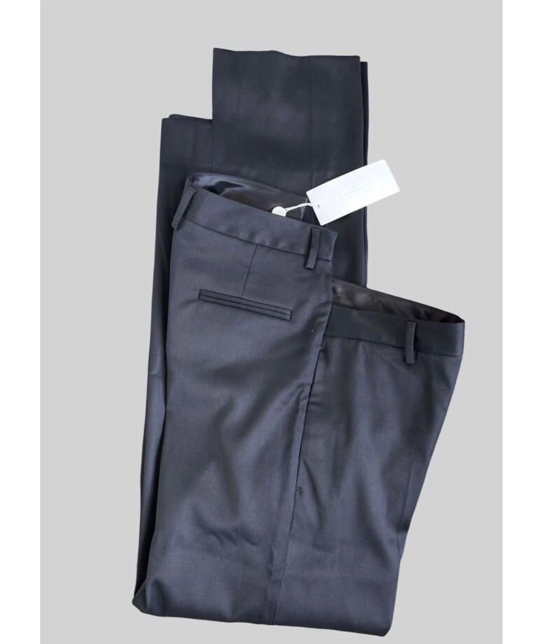 MAISON MARGIELA Черные шерстяные брюки широкие, фото 2