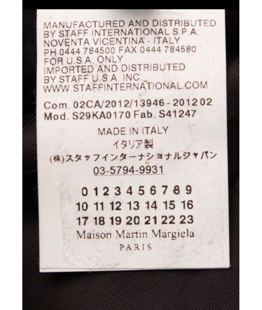 MAISON MARGIELA Черные шерстяные брюки широкие, фото 5