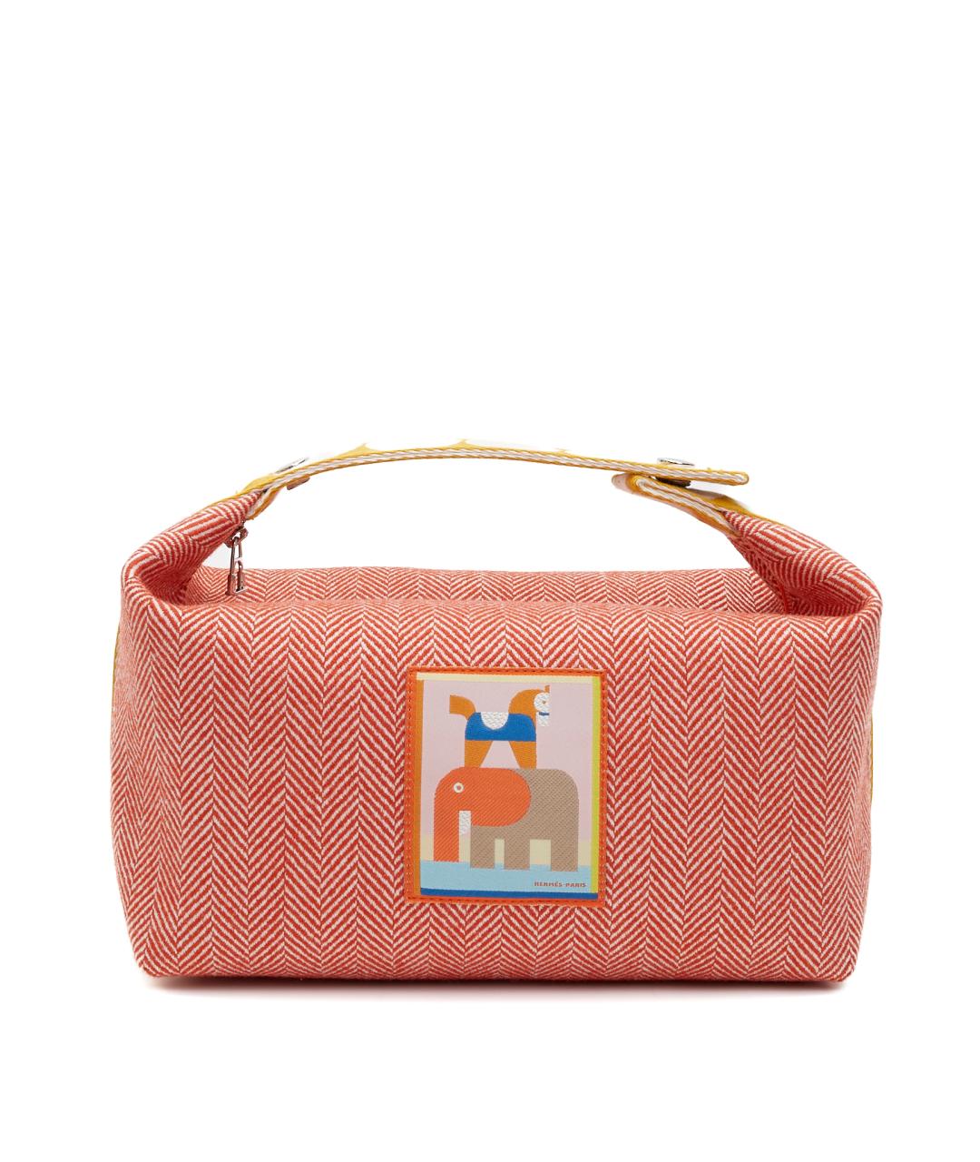 HERMES Красная тканевая косметичка, фото 1