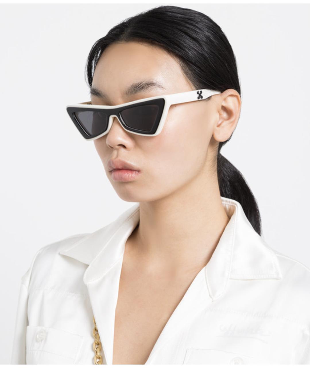 OFF-WHITE Белые пластиковые солнцезащитные очки, фото 5