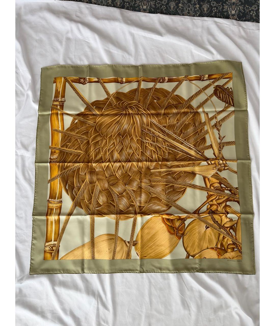 HERMES Мульти шелковый платок, фото 9