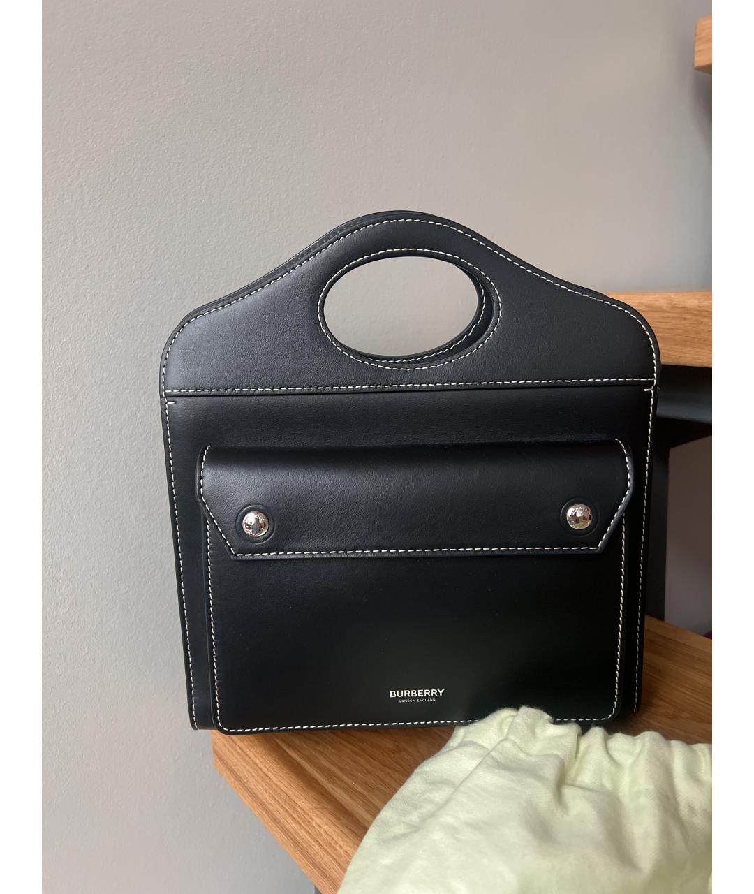BURBERRY Черный кожаный рюкзак, фото 5