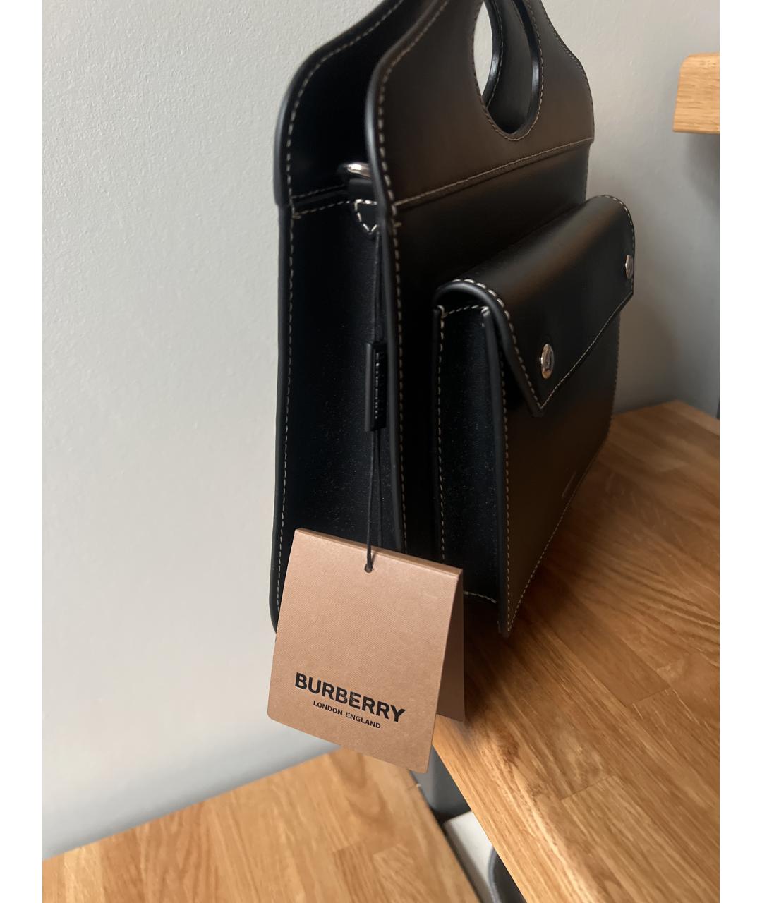 BURBERRY Черный кожаный рюкзак, фото 2