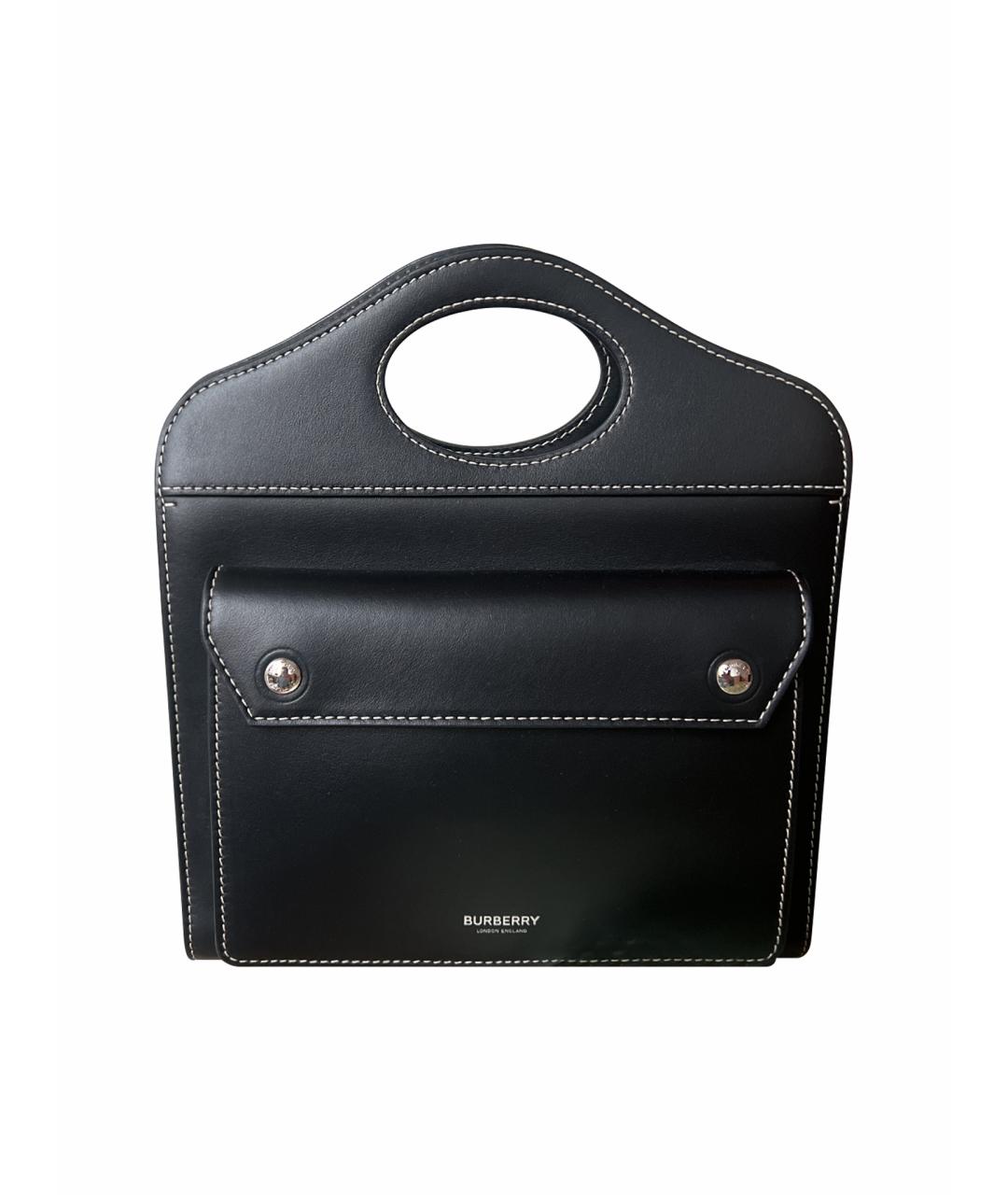 BURBERRY Черный кожаный рюкзак, фото 1
