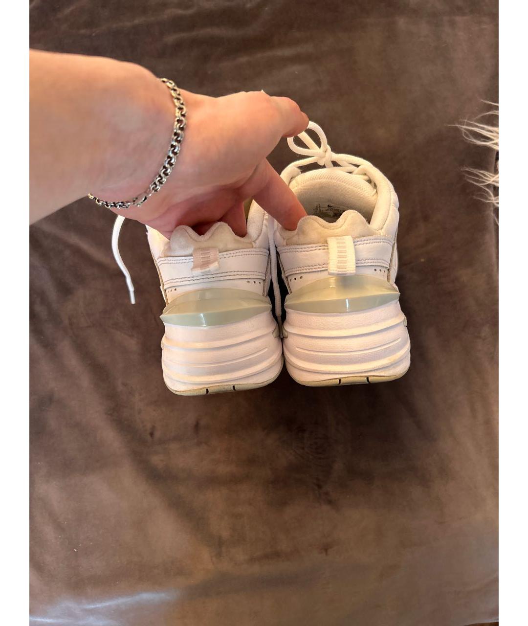 NIKE Белые низкие кроссовки / кеды из искусственной кожи, фото 4