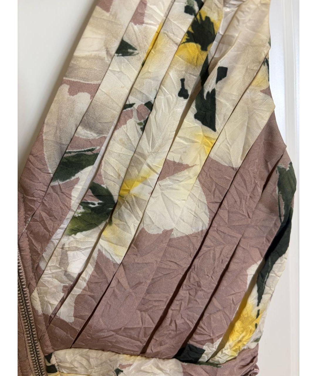 BLUMARINE Бежевое шелковое коктейльное платье, фото 5