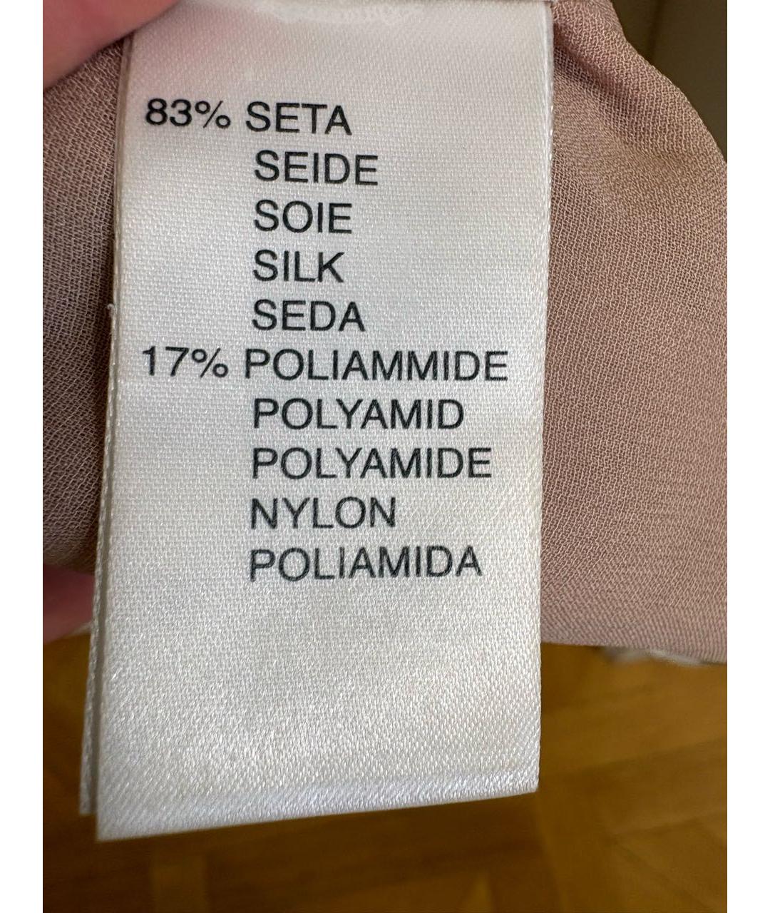 BLUMARINE Бежевое шелковое коктейльное платье, фото 6
