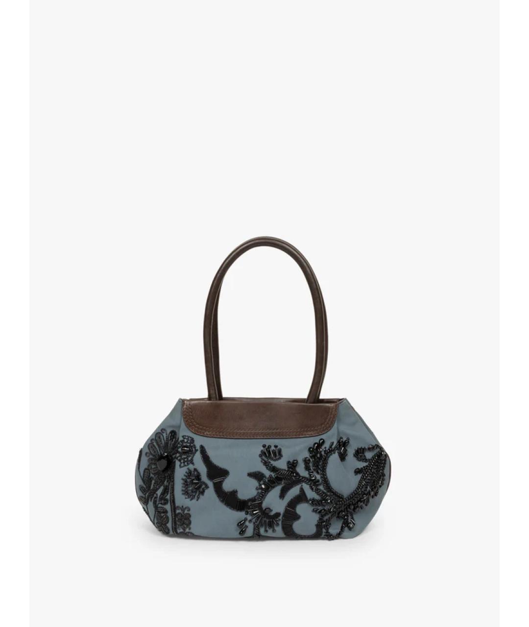 DRIES VAN NOTEN Синяя хлопковая сумка с короткими ручками, фото 5