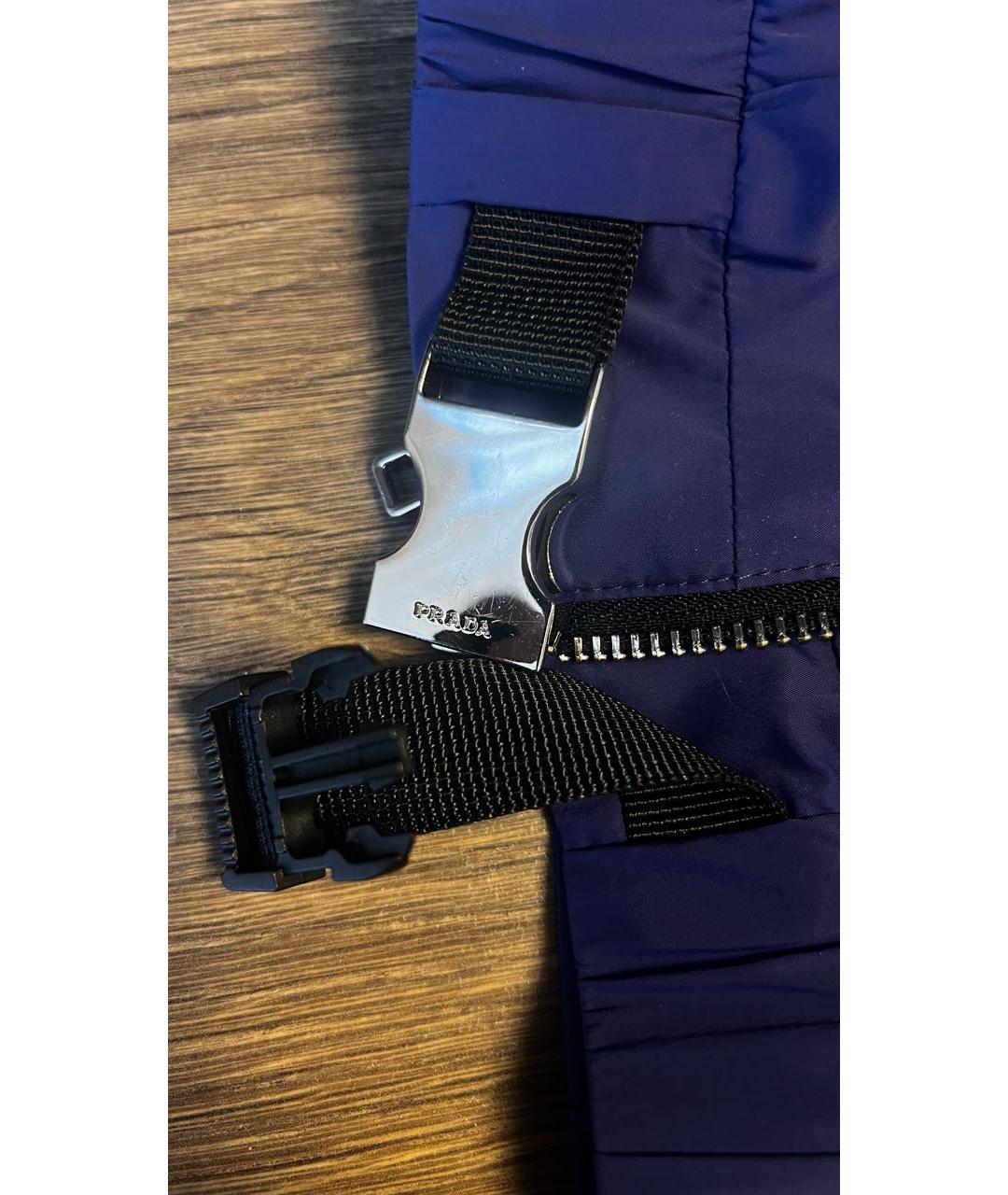 PRADA Синяя полиэстеровая куртка, фото 4