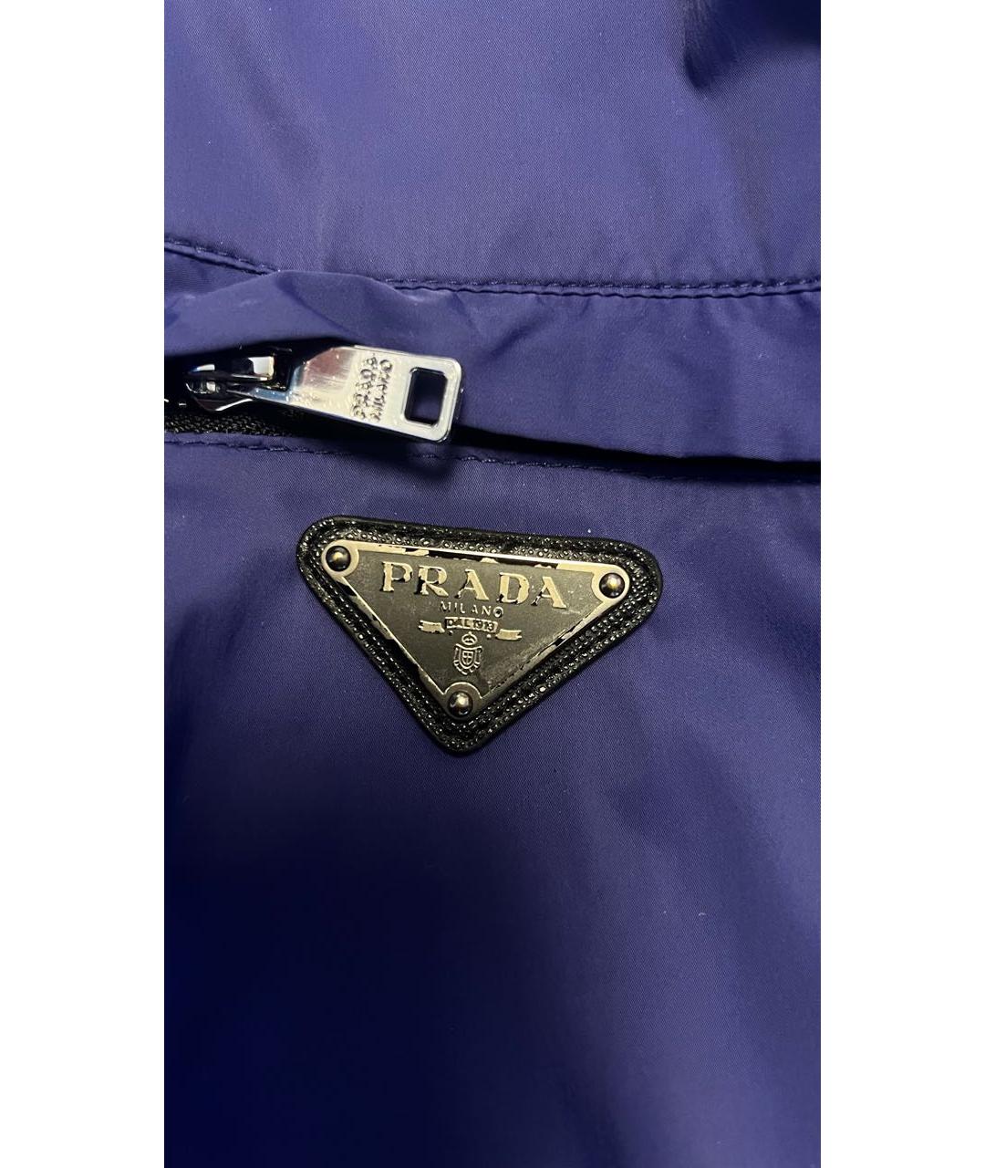 PRADA Синяя полиэстеровая куртка, фото 3