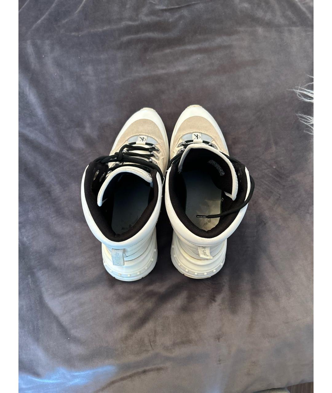 CALVIN KLEIN Белые ботинки из искусственной кожи, фото 3