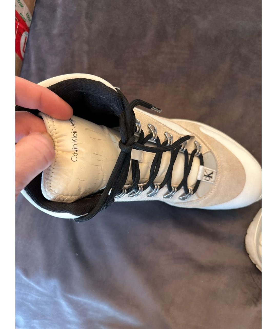 CALVIN KLEIN Белые ботинки из искусственной кожи, фото 5