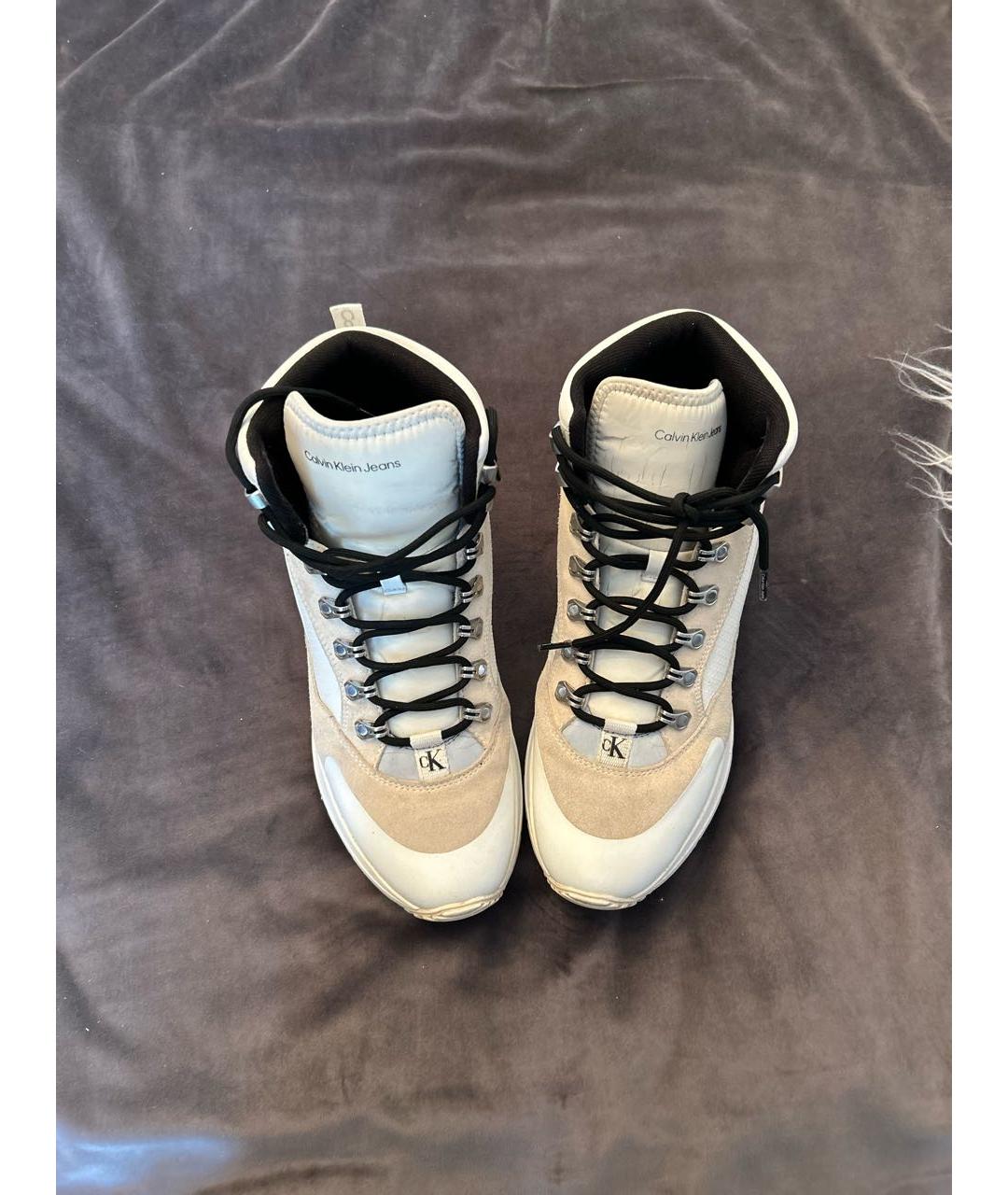 CALVIN KLEIN Белые ботинки из искусственной кожи, фото 2