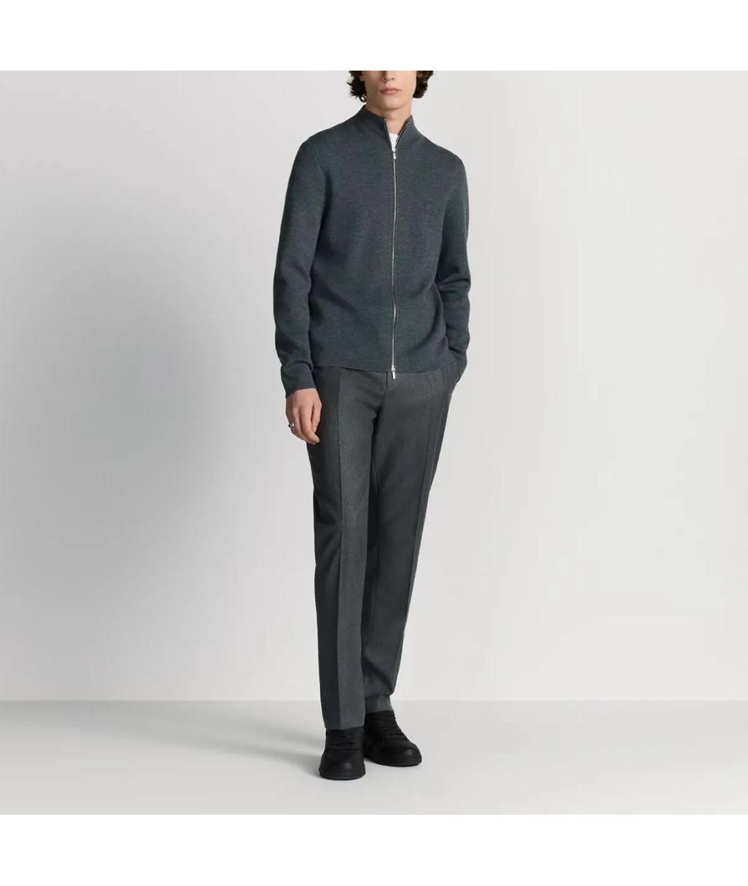 CHRISTIAN DIOR Серый шерстяной кардиган, фото 3