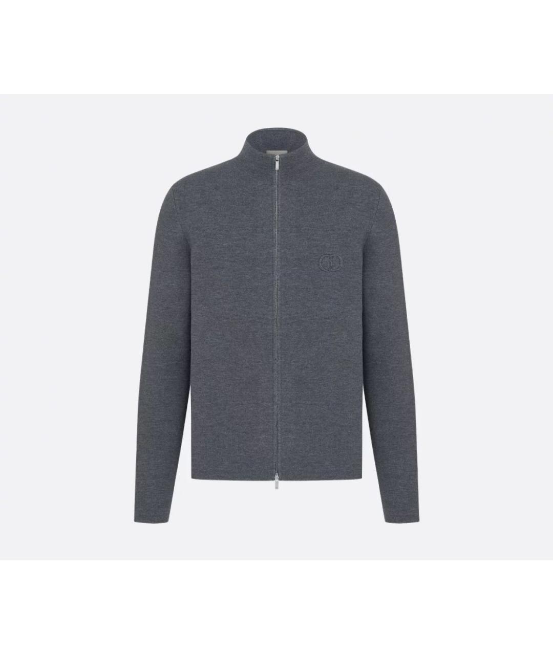 CHRISTIAN DIOR Серый шерстяной кардиган, фото 6