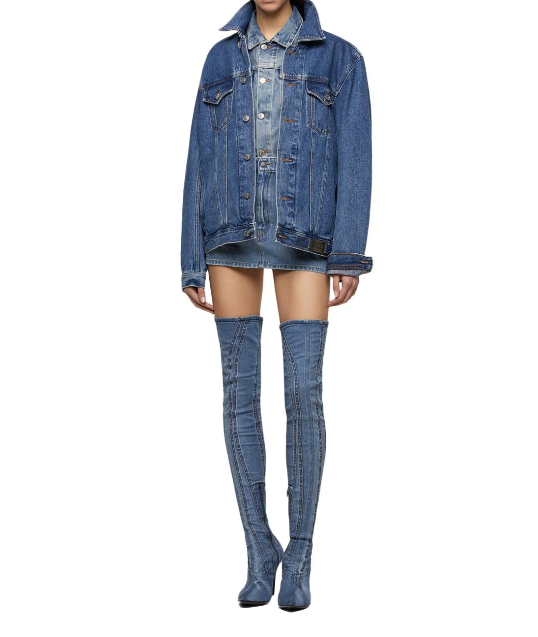 DIESEL Синие ботфорты, фото 6