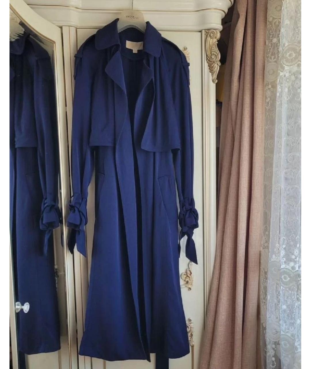 MICHAEL KORS Темно-синий полиэстеровый тренч/плащ, фото 7