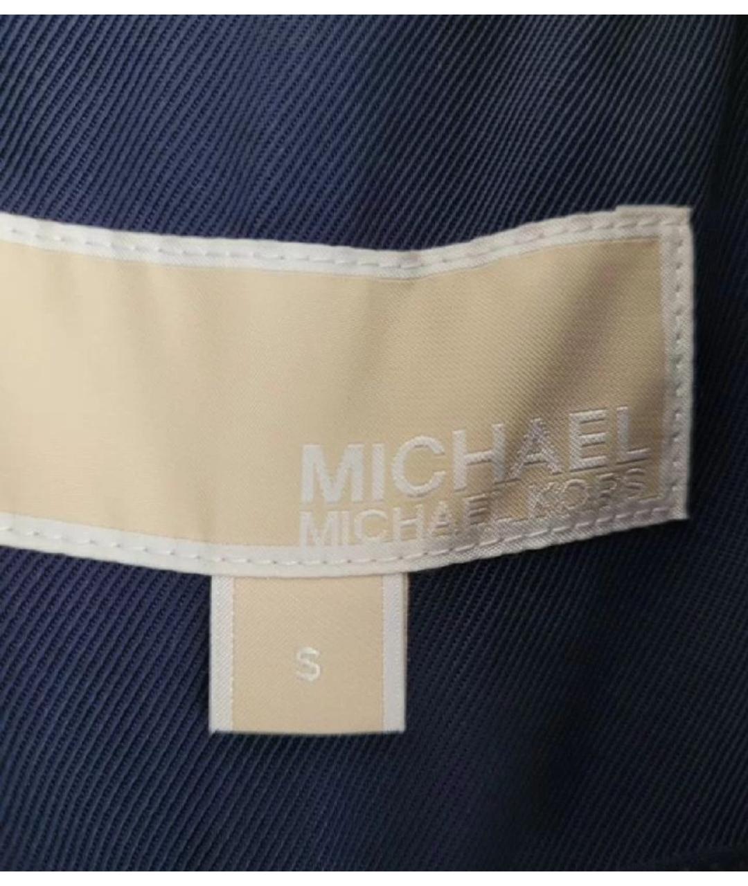 MICHAEL KORS Темно-синий полиэстеровый тренч/плащ, фото 5