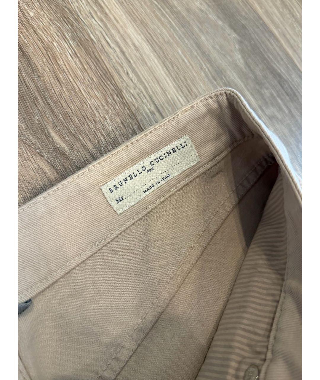 BRUNELLO CUCINELLI Бежевые прямые джинсы, фото 4