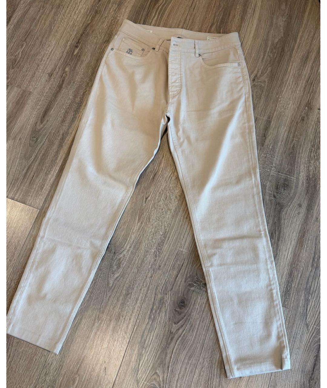 BRUNELLO CUCINELLI Бежевые прямые джинсы, фото 2