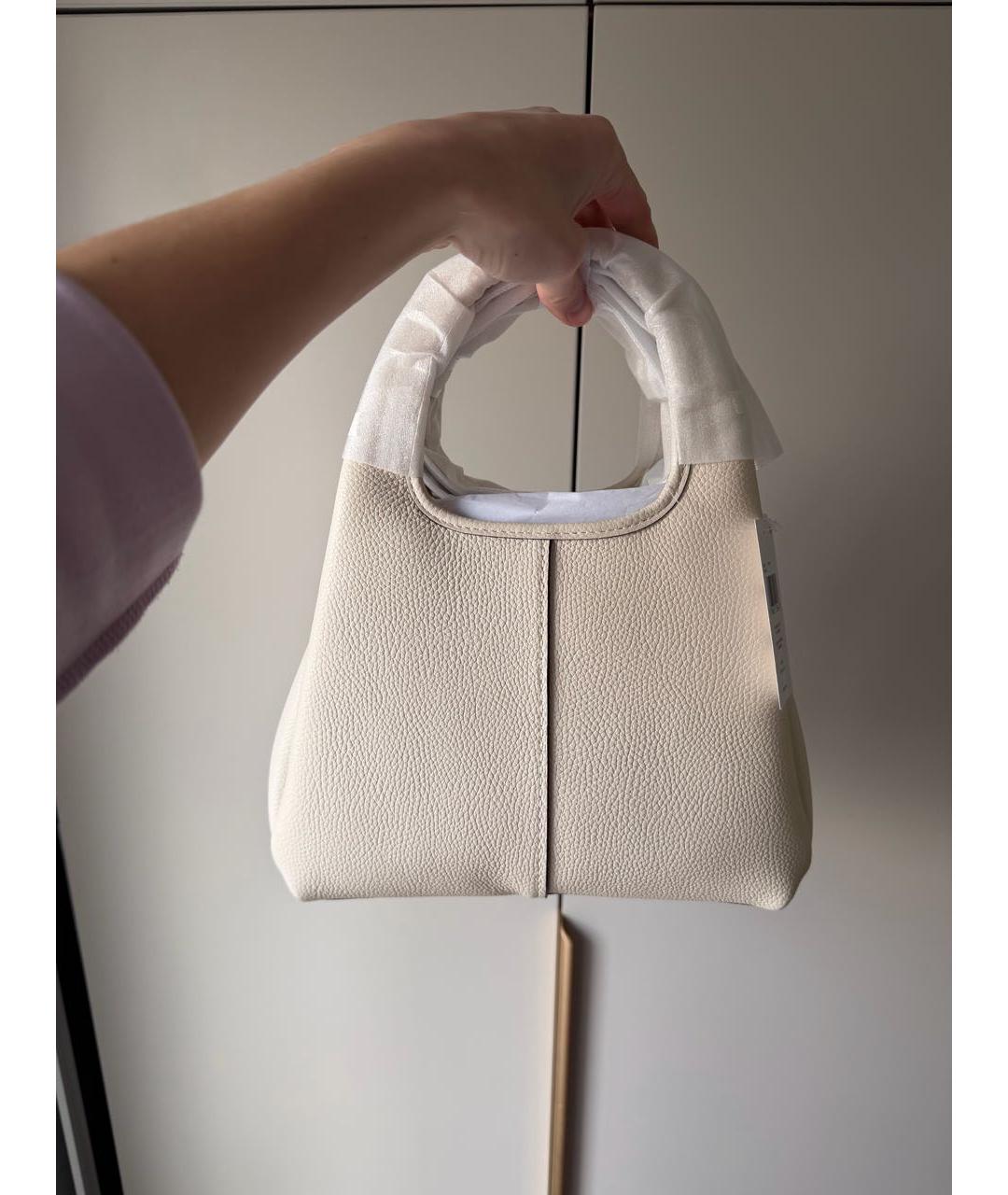 COACH Белая кожаная сумка через плечо, фото 5