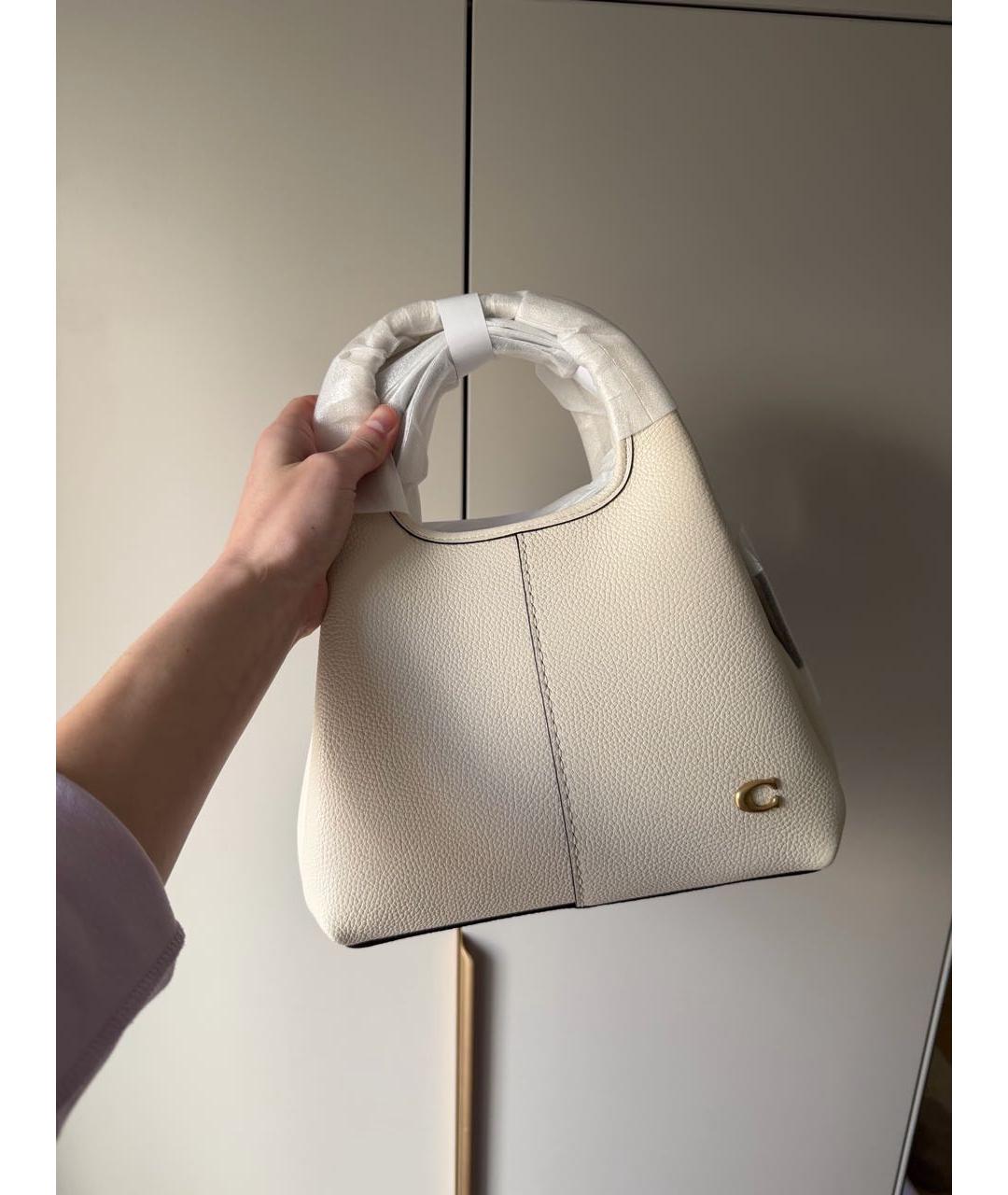 COACH Белая кожаная сумка через плечо, фото 3