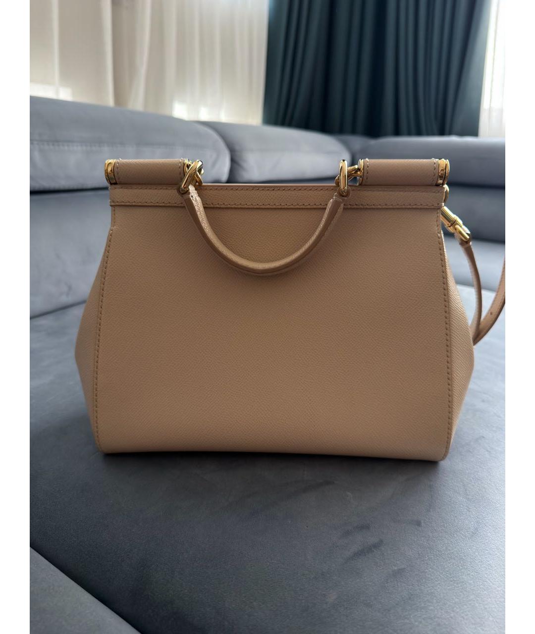 DOLCE&GABBANA Розовая кожаная сумка с короткими ручками, фото 3