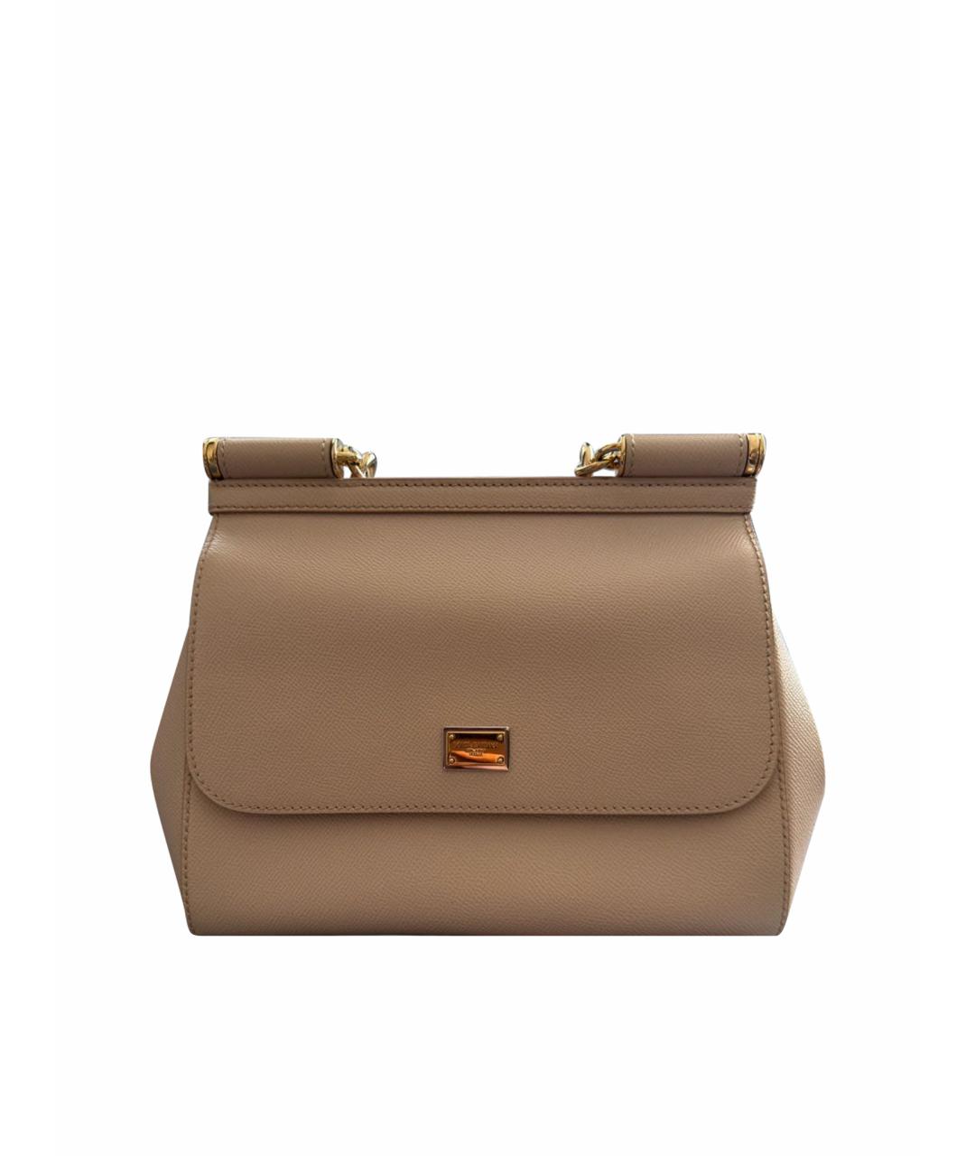 DOLCE&GABBANA Розовая кожаная сумка с короткими ручками, фото 1